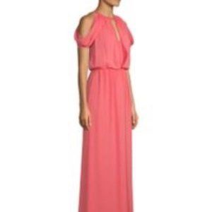Parker Black Label Marcy Dress Sz 8 M Coral Chiffo